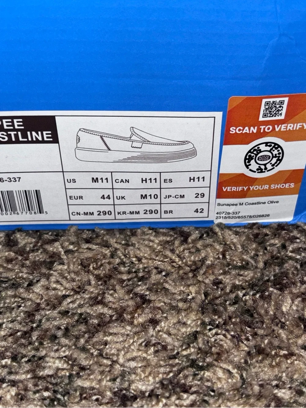 New Hey Dude Sunapee Coastline Slip On Shoes Men’s Size 11 Sneakers Olive